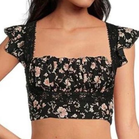 Free People Tops - FREE PEOPLE bijou floral crop top Sz 12 NEW